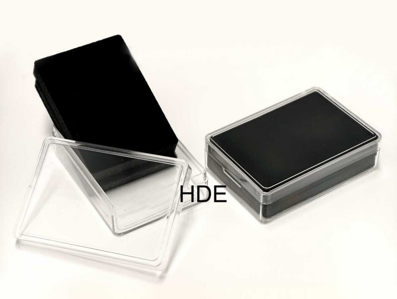 Kunststoffbox mit Deckel rechteckig transparent, ca. 85 x 60 x 25 mm