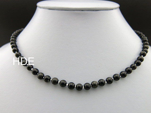 Obsidian Halskette Herren 6mm - Tigeraugenstein Mit Edelstahl, Schwarz, Für Männer & Frauen