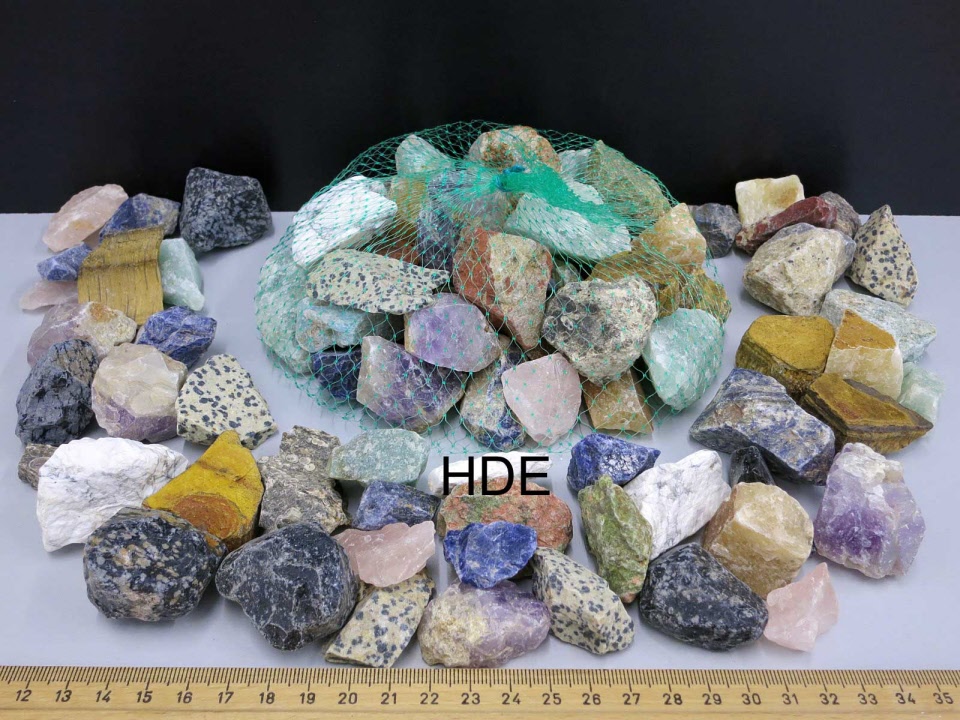 Rohsteine Edelsteine Kristallsteine Mineralsteine mit Aufbewahrungsbox, 