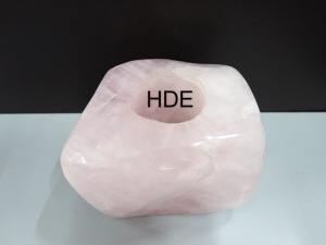 Rosenquarz Windlicht - Rosenquarz Windlichter - Rosenquarz Teelicht